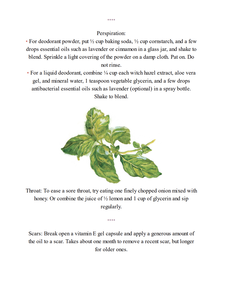 Sample page 1 from the 1000+ Home Remedies ebook